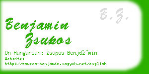 benjamin zsupos business card